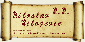 Miloslav Milojević vizit kartica